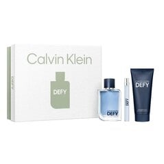 Calvin Klein Defy miehille ajuvesi EDT 100 ml + travel EDT 10 ml + suihkugeeli 100 ml. hinta ja tiedot | Miesten hajuvedet | hobbyhall.fi