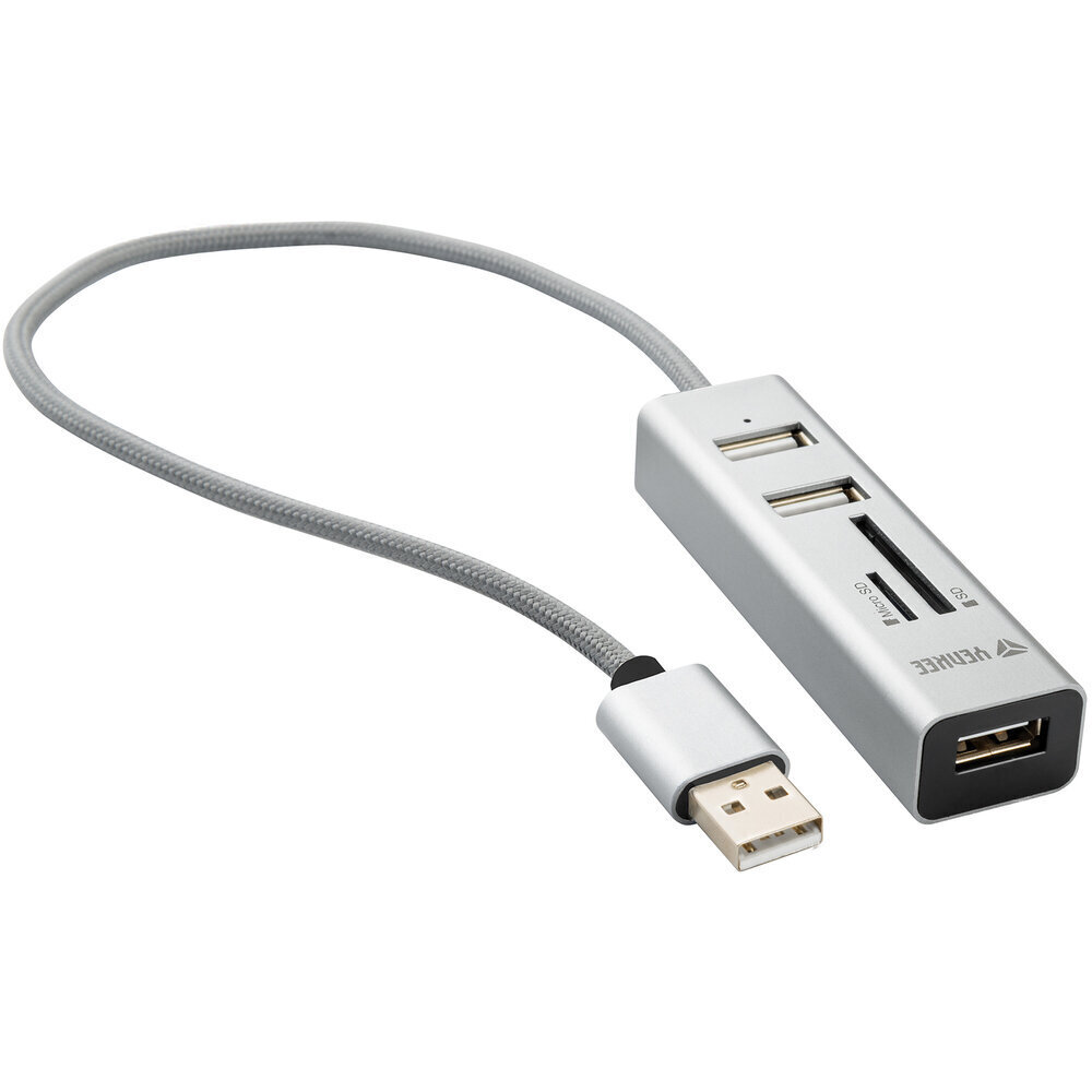 YENKEE - USB-keskitin. YHC 101SR, USB A - 3x USB 2.0, SD-paikka, micro SD, 480 Mbps, 0.3m hinta ja tiedot | Adapterit | hobbyhall.fi