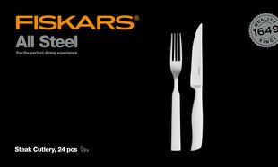Fiskars All Steel pihviaterimet, 24 osaa hinta ja tiedot | Ruokailuvälineet | hobbyhall.fi