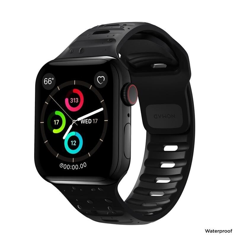 Ranneke Nomad Sport Strap M/L, black - Apple Watch Ultra, Series 8, 7 (45mm), Series 4, 5, 6, SE (44mm) hinta ja tiedot | Älykellojen ja aktiivisuusrannekkeiden lisätarvikkeet | hobbyhall.fi