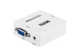 Cabletech Adapter to Transfer VGA (+Audio) to HDMI White hinta ja tiedot | Adapterit | hobbyhall.fi