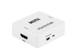 Cabletech Adapter to Transfer VGA (+Audio) to HDMI White hinta ja tiedot | Adapterit | hobbyhall.fi