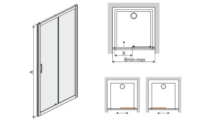 Suihkukaapin ovi Sanplast TX D2/TX5b 90s, profiili bahama vaaleanruskea, läpinäkyvä lasi W0 hinta ja tiedot | Suihkuseinät ja -ovet | hobbyhall.fi