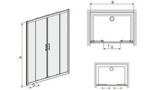 Suihkukaapin ovi Sanplast TX D4/TX5b 130s, profiili pergamon, koristeltu lasi cora hinta ja tiedot | Suihkuseinät ja -ovet | hobbyhall.fi