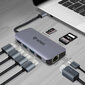 YENKEE - USB-keskitin 8in1 , 3.2 (Gen 1) USB C - 1xUSB-C, 100W/1xHDMI 4k @30Hz /1xUSB-A 2.0/ 1xUSB-A 3.0/portti RJ-45 (Ethernet), 1000 Mbps/ SD/Micro SD. hinta ja tiedot | Adapterit | hobbyhall.fi