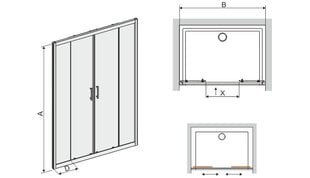 Suihkukaapin ovi Sanplast TX D4/TX5b 130s, profiili mattagrafiitti, läpinäkyvä lasi W0 hinta ja tiedot | Suihkuseinät ja -ovet | hobbyhall.fi