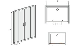 Suihkukaapin ovi Sanplast TX D4/TX5b 140s, profiili bahama vaaleanruskea, koristeellinen lasi W15 hinta ja tiedot | Suihkuseinät ja -ovet | hobbyhall.fi