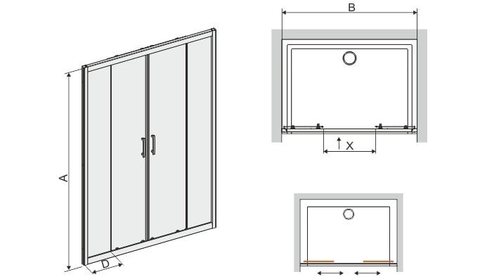 Suihkukaapin ovi Sanplast TX D4/TX5b 140s, profiili manhatan, koristeellinen lasi W15 hinta ja tiedot | Suihkuseinät ja -ovet | hobbyhall.fi