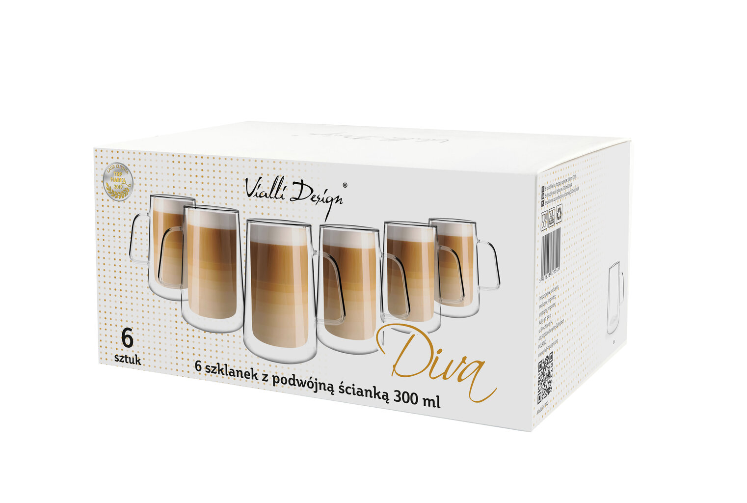 Vialli Design Diva kuppisetti kaksinkertaisella lasilla 300 ml, 6 kpl hinta ja tiedot | Lasit, mukit ja kannut | hobbyhall.fi