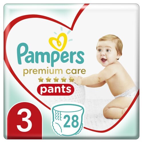 Pampers Premium Care Pants -housuvaipat, koko 3, 28 vaippaa, 15 kg + hinta ja tiedot | Vaipat | hobbyhall.fi