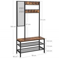 Vaatenaulakko Songmics 97 cm, valkoinen hinta ja tiedot | Naulakot | hobbyhall.fi