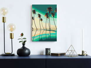DIY kangas maalaus - Turquoise Palm Trees hinta ja tiedot | Maalaa numeroiden mukaan | hobbyhall.fi