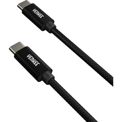 YENKEE - Punottu kaapeli, 2.0 USB C - USB C, 480 Mbps, 20V/3A, 60W, 0,2m, alumiinikotelo, väriltään musta. hinta ja tiedot | Puhelinkaapelit | hobbyhall.fi