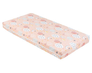 Lasten patja Kikkaboo Siesta 60x120x10 cm, Clouds Peach, Pilvet Persikka hinta ja tiedot | Patjat | hobbyhall.fi