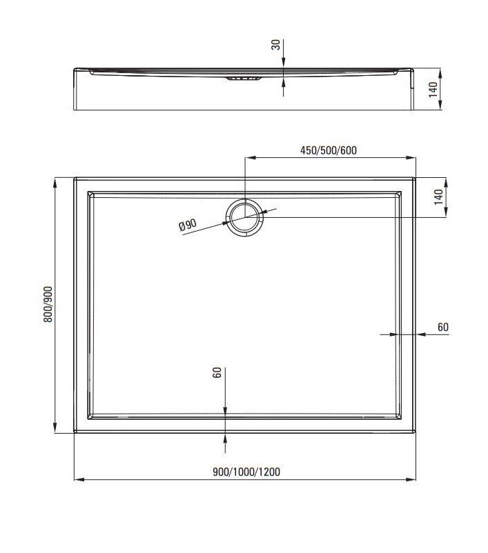 Deante suihkuallas Jasmin, 100x80, 100x90, 120x80, 120x90 cm hinta ja tiedot | Suihkualtaat | hobbyhall.fi