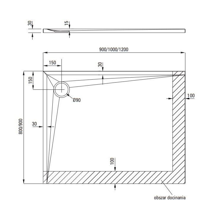 Deante suihkuallas Kerria Plus, 100x80, 100x90, 120x80, 120x90 cm hinta ja tiedot | Suihkualtaat | hobbyhall.fi