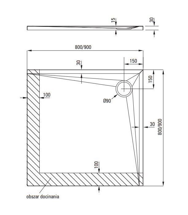 Deante neliön suihkuallas Kerria Plus, 80x80, 90x90 cm hinta ja tiedot | Suihkualtaat | hobbyhall.fi