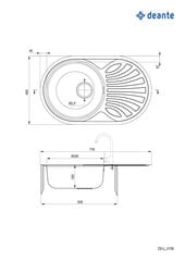 Tiskiallas Deante Twist ZEU_311B, sisustus hinta ja tiedot | Keittiöaltaat | hobbyhall.fi