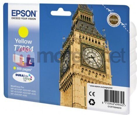 Epson T7034 Ink cartrige, Yellow hinta ja tiedot | Mustekasetit | hobbyhall.fi