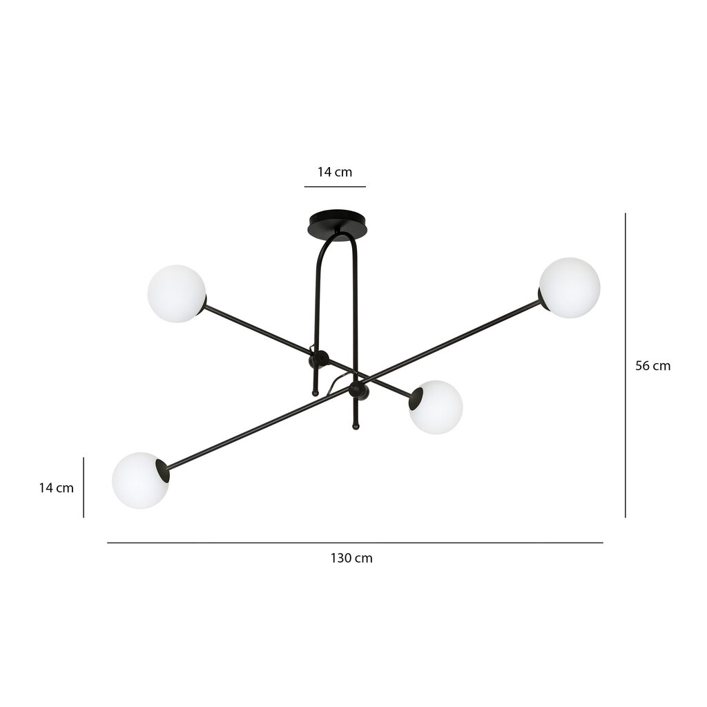 Emibig kattovalaisin Borg 4 Black hinta ja tiedot | Riippuvalaisimet | hobbyhall.fi