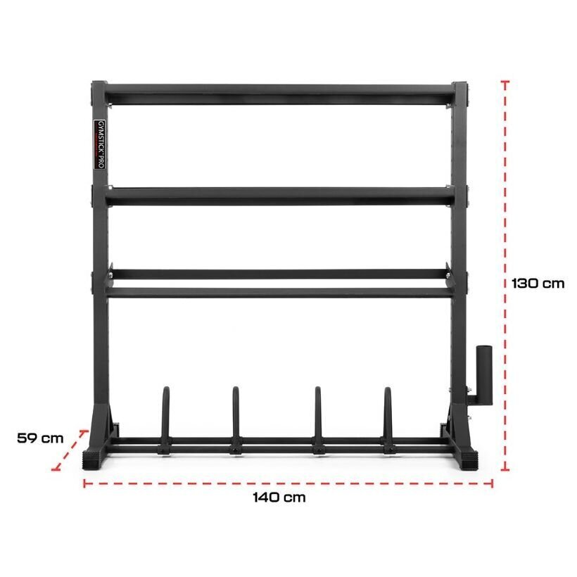 Painoteline Gymstick Multi Säilytysteline, musta hinta ja tiedot | Käsipainot, kahvakuulat ja voimaharjoittelu | hobbyhall.fi