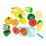 Ecotoys - setti erilaisia muovisia ja värikkäitä hedelmiä ja vihanneksia.