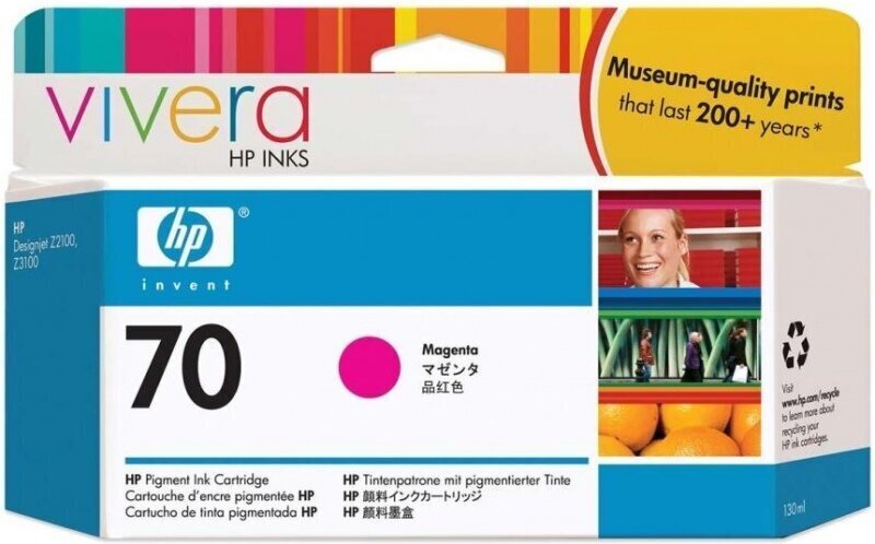 HP 70 ink magenta 130 ml Vivera hinta ja tiedot | Mustekasetit | hobbyhall.fi