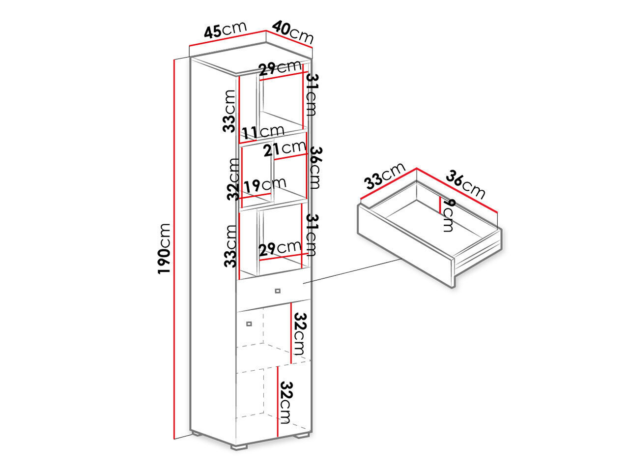 Sigma System - kaapisto hyllytasoilla. hinta ja tiedot | Hyllyt | hobbyhall.fi