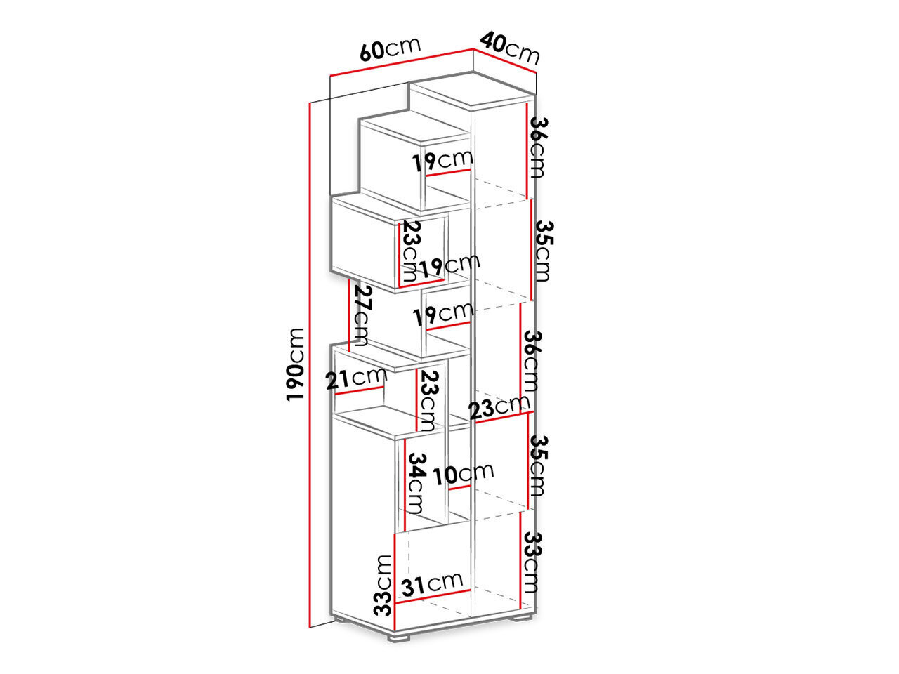 Sigma System - kaapisto hyllytasoilla. hinta ja tiedot | Hyllyt | hobbyhall.fi