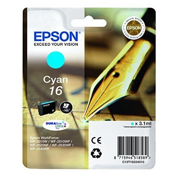 EPSON 16 ink cartridge cyan hinta ja tiedot | Mustekasetit | hobbyhall.fi
