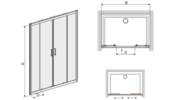 Suihkukaapin ovi Sanplast TX D4/TX5b 140s, profiili matta grafiittia, koristeltu lasi W15 hinta ja tiedot | Suihkuseinät ja -ovet | hobbyhall.fi