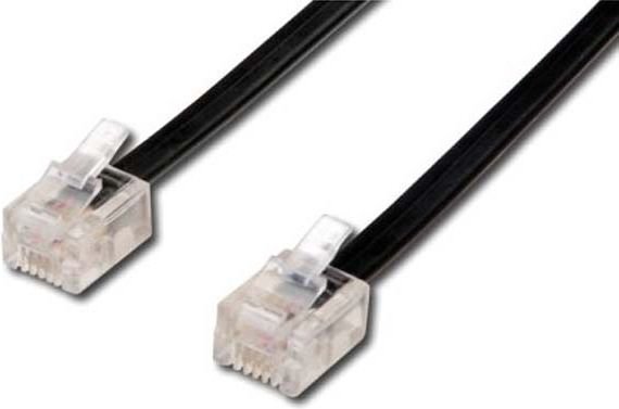 RJ11 M-RJ11 M, 10 m, musta hinta ja tiedot | Kaapelit ja adapterit | hobbyhall.fi