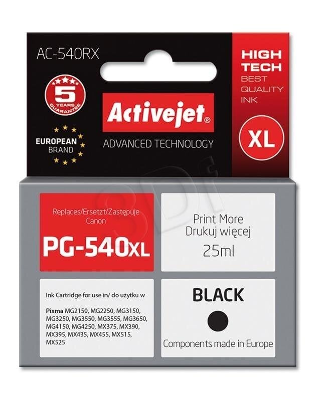 Tusz ACTIVEJET AC-540RX takaa Canon PG-540XL hinta ja tiedot | Mustekasetit | hobbyhall.fi