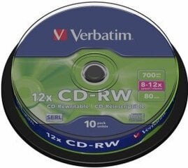 CD-RW-levy Verbatim 43480 hinta ja tiedot | Vinyylilevyt, CD-levyt, DVD-levyt | hobbyhall.fi