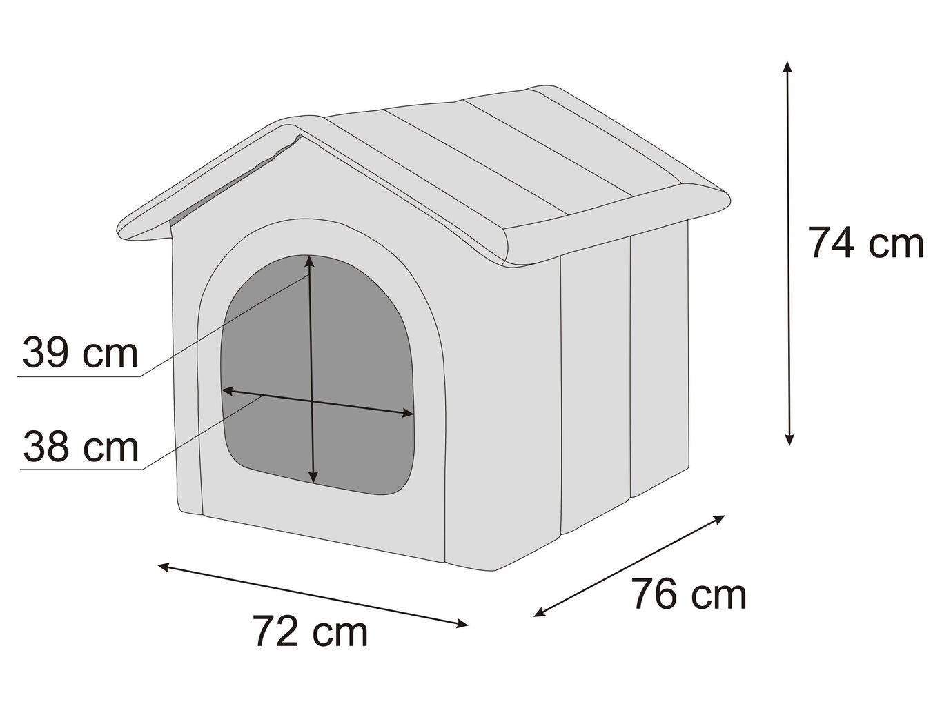 Hobbydog :Black Ecolen+Black Oxford R6 - lemmikin pesä, 72 cm x 76 cm hinta ja tiedot | Pedit ja pesät | hobbyhall.fi