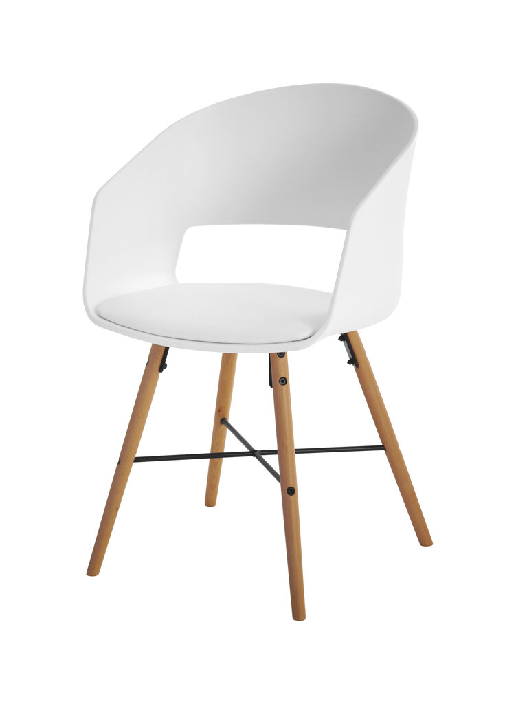 2 tuolin sarja Luna, valkoinen/tammi hinta ja tiedot | Ruokapöydän tuolit | hobbyhall.fi