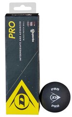 Squash57 -pallot Dunlop PRO WSF 3kpl musta hinta ja tiedot | Squash | hobbyhall.fi