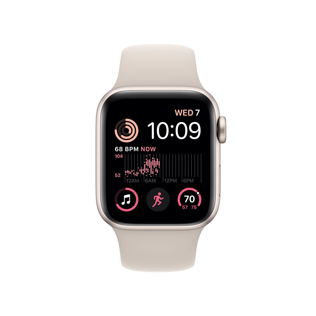 Apple Watch SE GPS + Cellular 44mm Starlight Aluminium Case with Starlight Sport Band - Regular 2nd Gen - MNPT3EL/A hinta ja tiedot | Älykellot | hobbyhall.fi