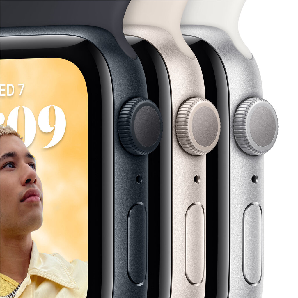 Apple Watch SE GPS + Cellular 44mm Starlight Aluminium Case with Starlight Sport Band - Regular 2nd Gen - MNPT3EL/A hinta ja tiedot | Älykellot | hobbyhall.fi