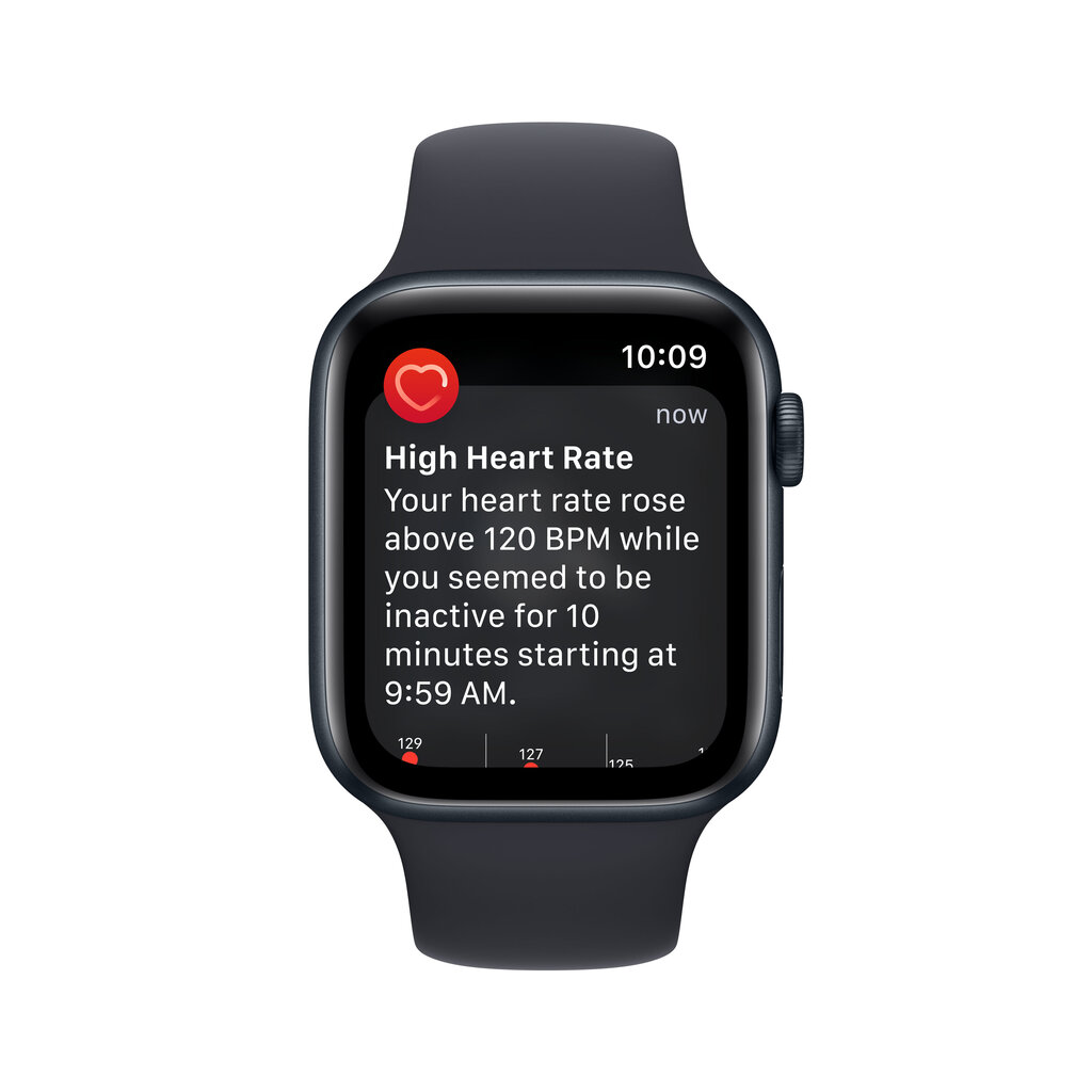 Apple Watch SE2nd Gen GPS 44mm Midnight alumiinikuori ,Midnight urheiluranneke - MNK03 hinta ja tiedot | Älykellot | hobbyhall.fi
