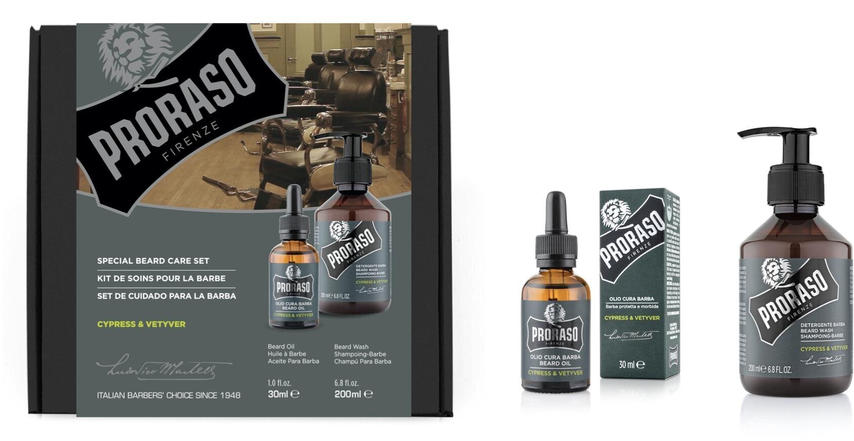 Proraso Cypress & Vetyver Set I hinta ja tiedot | Parranajo ja karvanpoisto | hobbyhall.fi