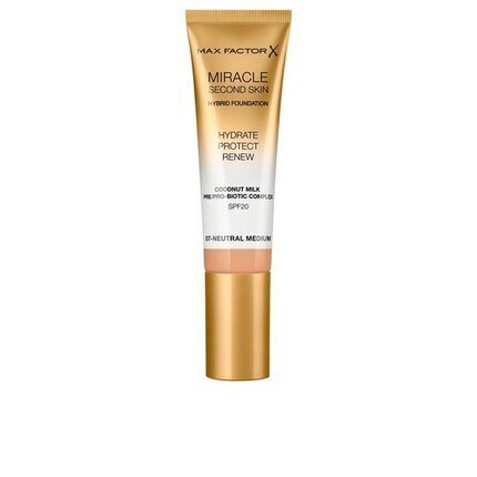 Niisutav jumestuskreem Max Factor Miracle Second Skin SPF20, 30 ml, 07 Neutral Medium hinta ja tiedot | Meikkivoiteet ja puuterit | hobbyhall.fi