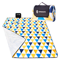 Piknik-peitto Springos, 200 x 200 cm, keltainen/sininen hinta ja tiedot | Retkeilyalustat, piknikhuovat | hobbyhall.fi