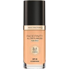 Max Factor Facefinity 3-In-1- meikkivoide. Tuotteen koko on 30 ml, ja sen väri on sävyltään 62 Lämmin beige. hinta ja tiedot | Meikkivoiteet ja puuterit | hobbyhall.fi