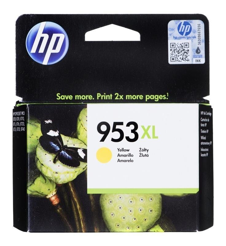 Ink HP 953XL yellow | 1600 pg | HP OfficeJet Pro 8210/8218/8710/8715/8720/8725 F6U18AE hinta ja tiedot | Mustekasetit | hobbyhall.fi