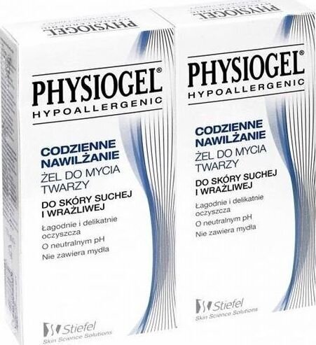 Physiogel - Kosteuttava kasvogeeli kuivalle ja herkälle iholle, 2x150 ml hinta ja tiedot | Kasvojen puhdistusaineet | hobbyhall.fi