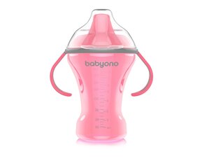 Tuttipullo pehmeällä tutilla BabyOno Natural Nursing, 260 ml, 1457, vaaleanpunainen hinta ja tiedot | Tuttipullot ja tarvikkeet | hobbyhall.fi