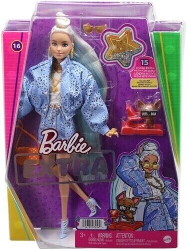 Barbie Extra -nukke denimpuvussa. hinta ja tiedot | Tyttöjen lelut | hobbyhall.fi