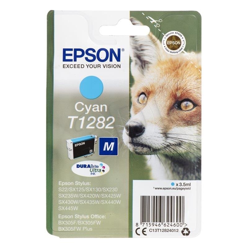 Epson T1282 Ink Cartridge, Cyan hinta ja tiedot | Mustekasetit | hobbyhall.fi