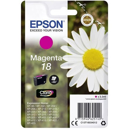 Epson 18 MA Ink cartridge, Magenta hinta ja tiedot | Mustekasetit | hobbyhall.fi